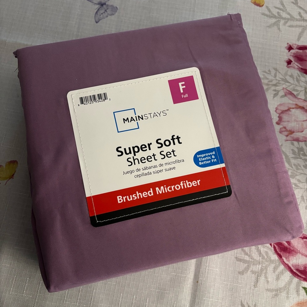 Mainstays Lavender Brushed Microfiber Sheet Set